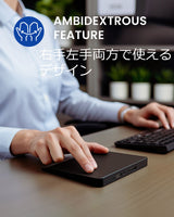 Perixx PERIPAD-706B ワイヤレス外付けタッチパッド Bluetooth/2.4Gでマルチデバイスを3台まで接続可能 USB-C 充電式 大型サイズ ブラック Windows対応 (ワイヤレス)