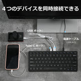 PERIBOARD-416 ミニキーボード ハブ4個付き パンタグラフキー USB-C/A ケーブル 英語配列キーボード