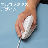 PERIMICE-513W エルゴノミクスマウス 有線 垂直型 エルゴノミクスデザイン ホワイト