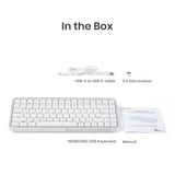 Perixx PERIBOARD-836 バックライトワイヤレスキーボード(US英語配列) 透明キー、USB-C充電、Windows・Mac・Android対応