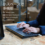 PERIBOARD-534 US タッチパッド付き有線コンパクトキーボード