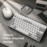 PERIDUO-712M ワイヤレス レトロ調 ミニ キーボード・マウスセット ベージュ
