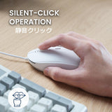 PERIMICE-222CW タイプC マウス サイレントクリック 1.8mケーブル ホワイト