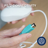 PERIMICE-222PB PS/2接続 有線 マウス 静音クリック ホワイト