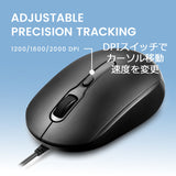 PERIMICE-222UB USB 有線 マウス 静音クリック ブラック