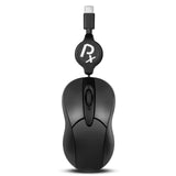 PERIMICE-405CR ポータブルUSB-C マウス伸縮式 76cm 静音クリック ブラック