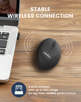 PERIMICE-719R ワイヤレス 2.4G 充電式エルゴノミックマウス