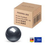 PERIPRO-303GRY 34 mm 交換用トラックボール 光沢仕上げ グレー