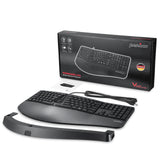 PERIBOARD-330B エルゴノミクスキーボード バックライト USBハブ2個付き