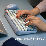 PERIDUO-713BL タイプライター風ワイヤレスミニキーボードマウスセット