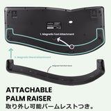 PERIBOARD-330B エルゴノミクスキーボード バックライト USBハブ2個付き