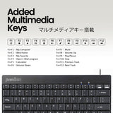 PERIDUO-212B 有線 ミニ USB キーボード マウスセット ブラック