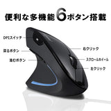 PERIMICE-713L 左利き ワイヤレス エルゴノミクスマウス Mサイズ