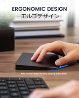 Perixx PERIPAD-706B ワイヤレス外付けタッチパッド Bluetooth/2.4Gでマルチデバイスを3台まで接続可能  USB-C 充電式  大型サイズ ブラック Windows対応 (ワイヤレス)