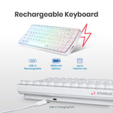 Perixx PERIBOARD-836 バックライトワイヤレスキーボード（US英語配列） 透明キー、USB-C充電、Windows・Mac・Android対応
