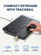 PERIBOARD-427 US トラックボール付き有線バックライトUSBキーボード