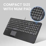 PERIBOARD-534US タッチパッド搭載 有線 コンパクト キーボード