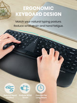PERIDUO-606IIA 3-in-1 ワイヤレス エルゴノミック キーボード・マウス・テンキーセット