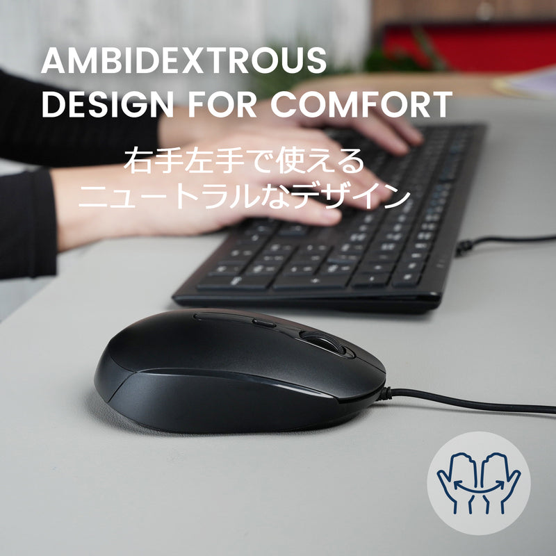 PERIMICE-222CB2 ケーブル60cm Type-Cマウス  ブラック