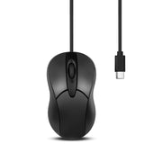 PERIMICE-405C 有線ポータブルUSB-Cマウス 60cm USB-Cケーブル 静音クリック ブラック