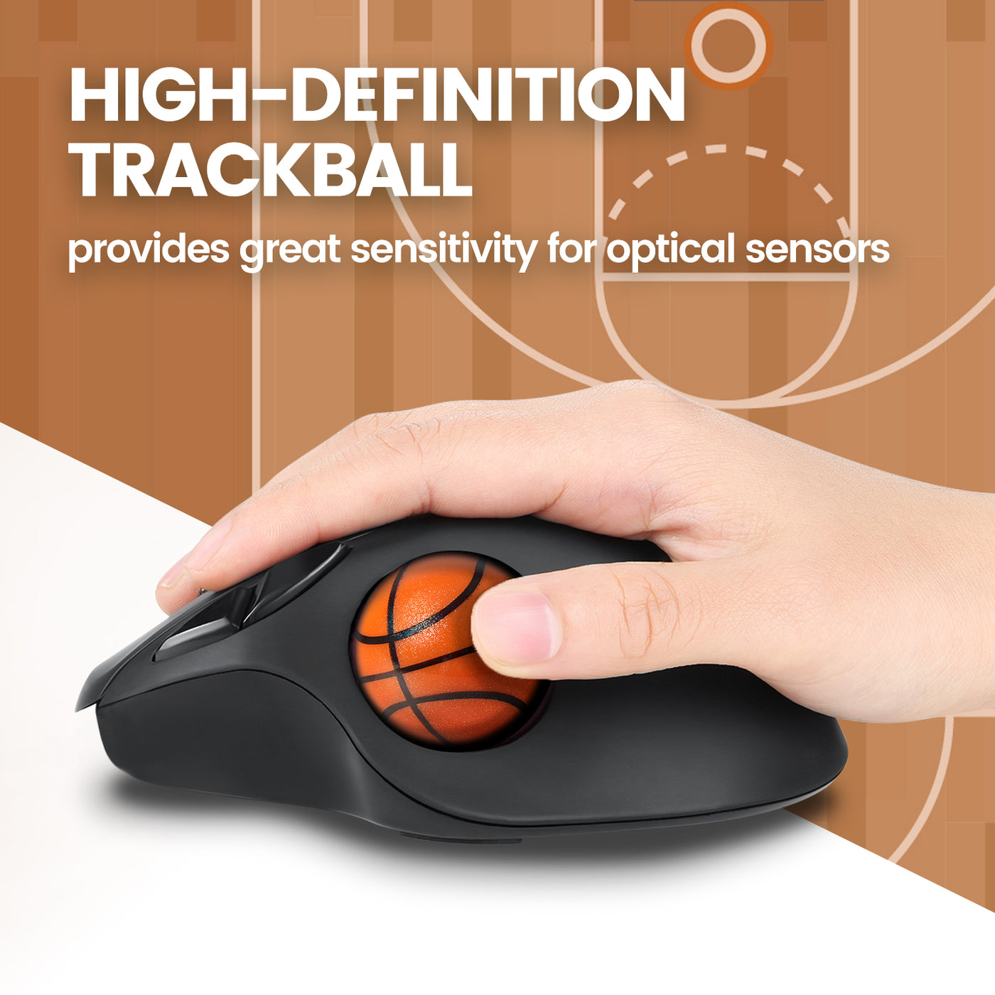 PERIPRO-30BKB 34mm バスケットボール 交換用トラックボール 光沢