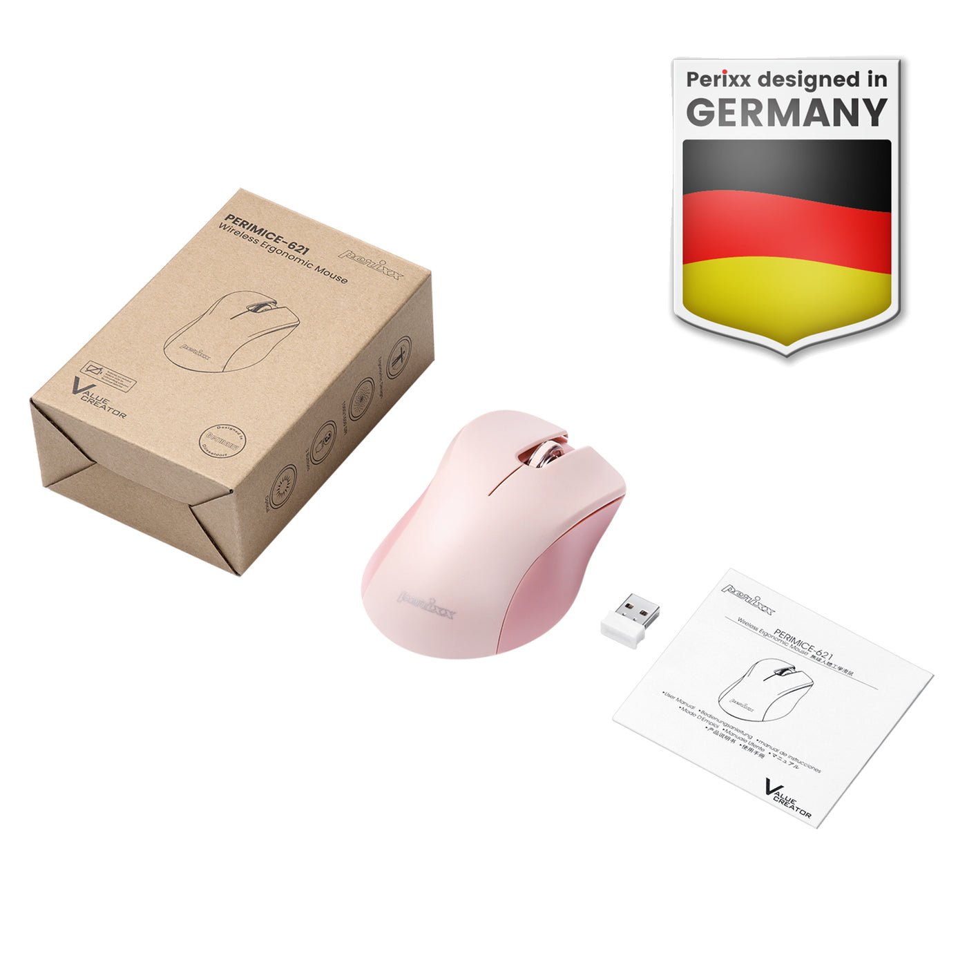 PERIMICE-621P ワイヤレスマウス ピンク – Perixx Japan