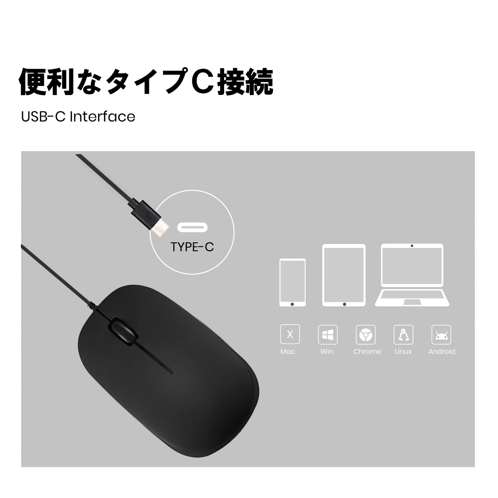 PERIMICE-201C Type-C有線マウス – Perixx Japan