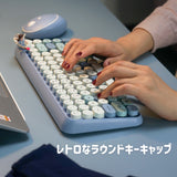 PERIDUO-713BL  タイプライター風ワイヤレスミニキーボードマウスセット