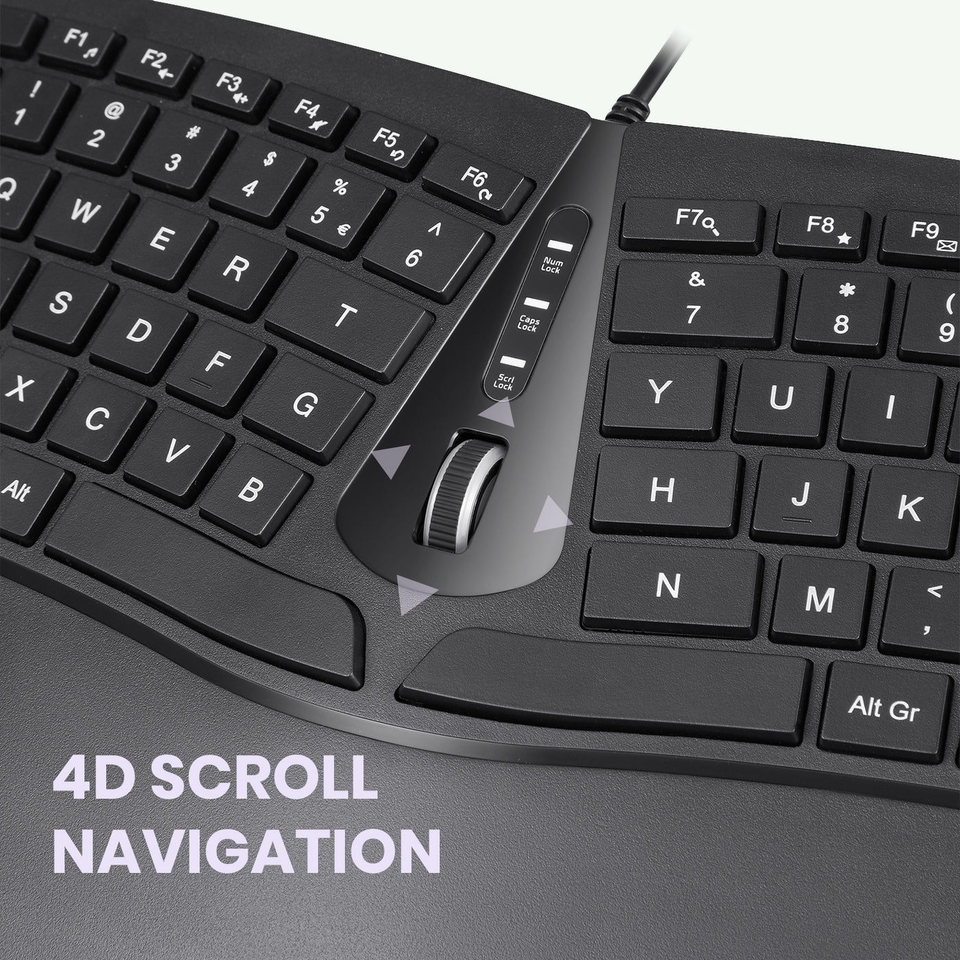 PERIBOARD-330B エルゴノミクスキーボード バックライト USBハブ2個