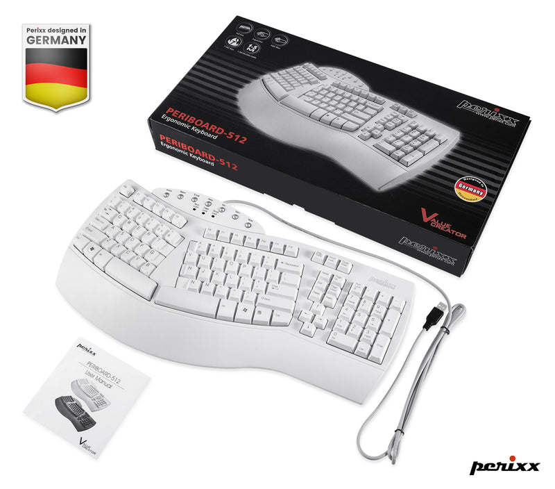 PERIBOARD-512W-有線エルゴノミクスキーボード – Perixx Japan
