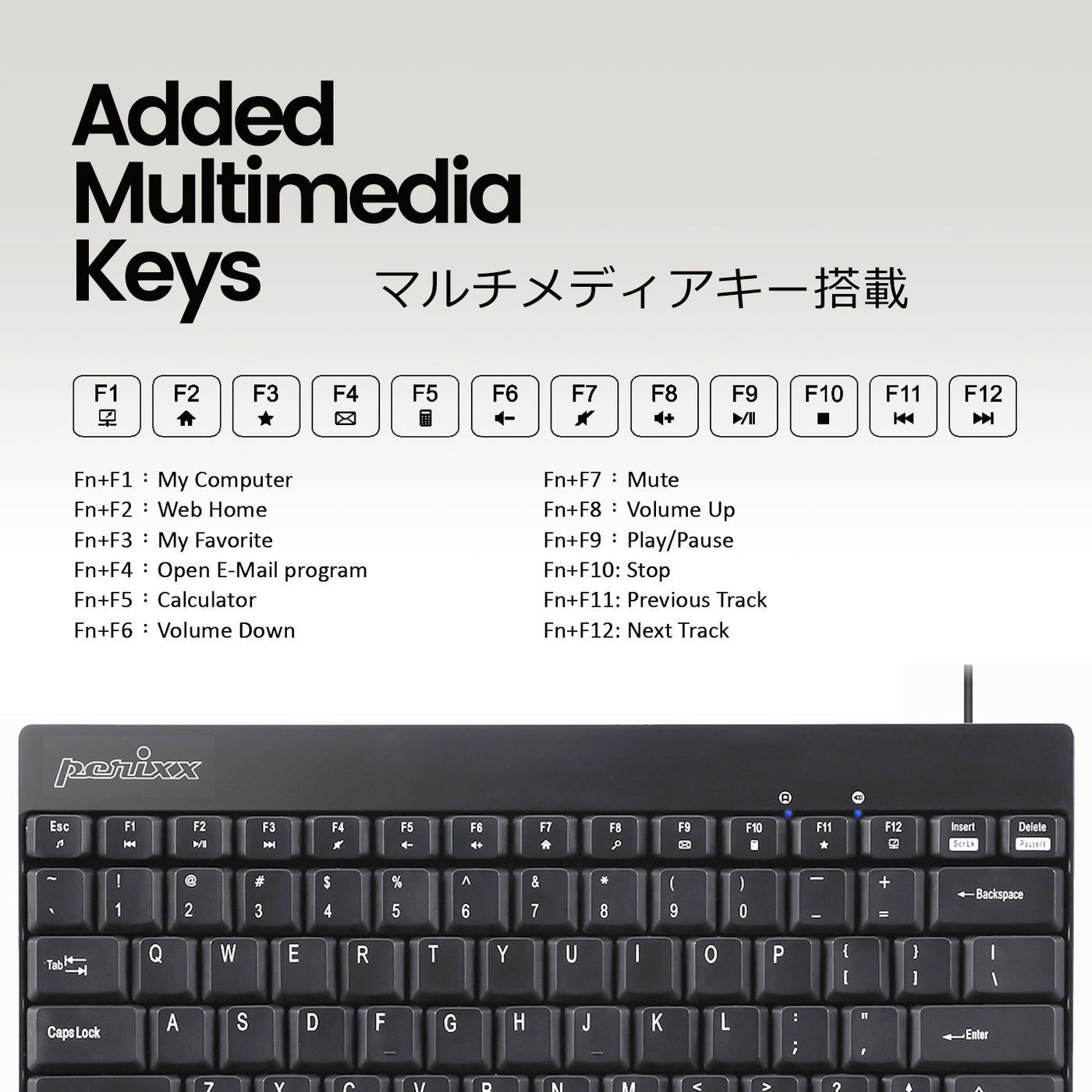 PERIDUO-212B 有線 ミニ USB キーボード マウスセット ブラック