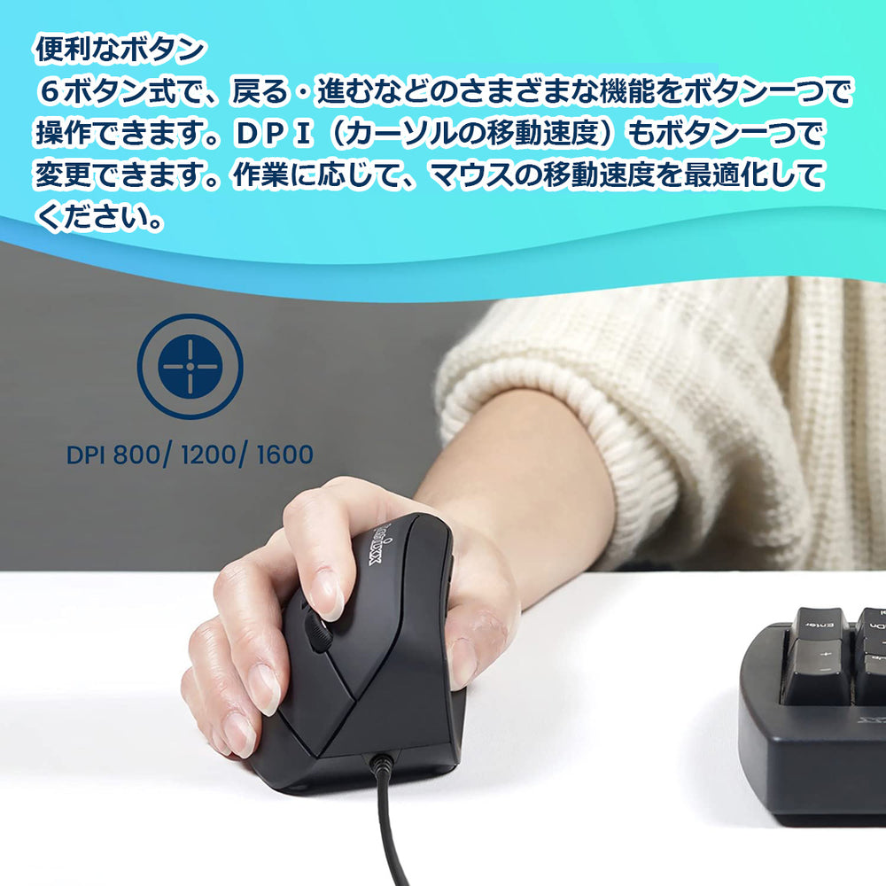 PERIMICE-515 有線 エルゴノミクス マウス – Perixx Japan